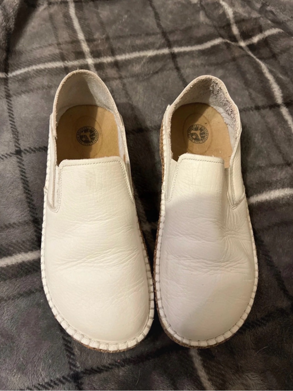 Birkenstock White Leather Slip-On Sneakers